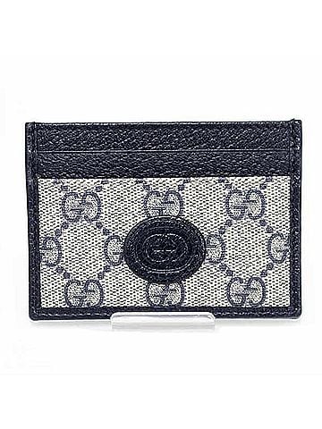 Gucci Beige Navy Gg Supreme Card Case (view 1)