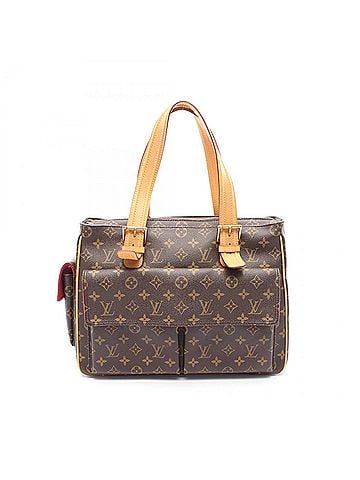 Louis Vuitton Brown Coated Canvas Leather Handbag (view 1)