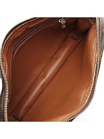 Louis Vuitton Brown Coated Canvas Leather Clutch Bag (view 2)