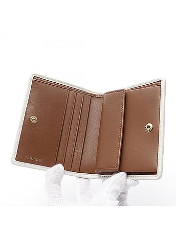 Miu Miu Black White Leather Wallet (Bi-Fold) (view 2)