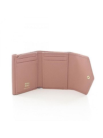 Miu Miu Pink Leather Wallet (Tri-Fold) (view 2)