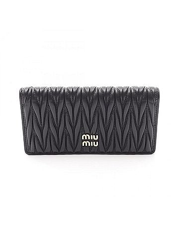 Miu Miu Black Leather Long Wallet (Bi-Fold) (view 1)