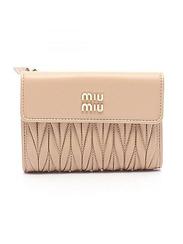Miu Miu Beige Leather Wallet (Tri-Fold) (view 1)