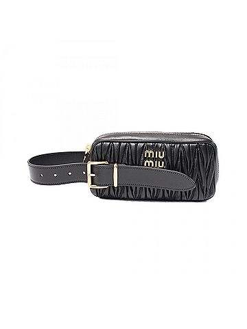 Miu Miu Matelasse Black Leather Clutch Bag (view 1)