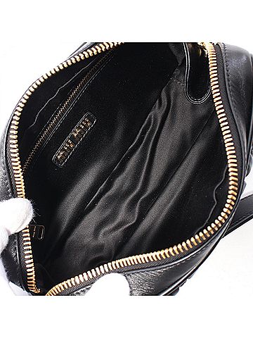 Miu Miu Matelasse Black Leather Clutch Bag (view 2)
