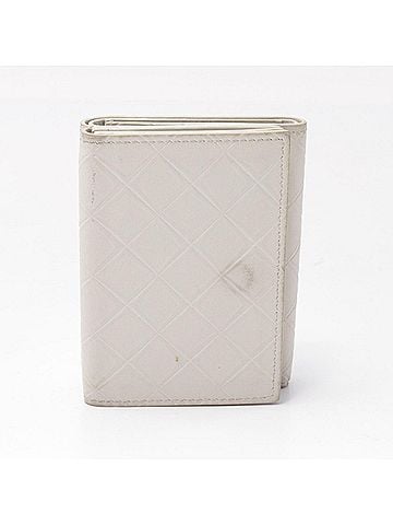 Bottega Veneta Intrecciato White Intrecciato Wallet (Tri-Fold) (view 1)