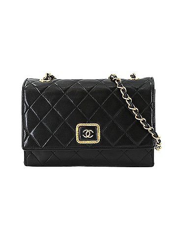 Chanel Black Leather Shoulder Bag (view 1)