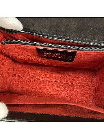 Salvatore Ferragamo Black Leather Handbag (view 2)