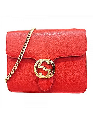 Gucci Red Color Leather Shoulder Bag (view 1)