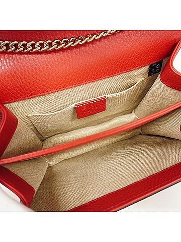 Gucci Red Color Leather Shoulder Bag (view 2)