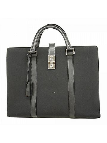 Gucci Black Canvas Leather Handbag (view 1)