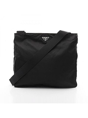 Prada Black Nylon Leather Shoulder Bag (view 1)