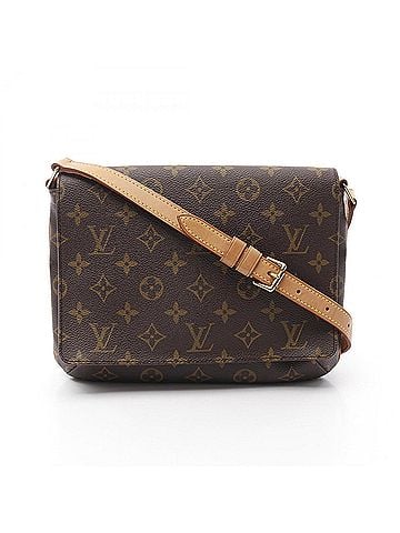 Louis Vuitton Brown Coated Canvas Leather Shoulder Bag (view 1)