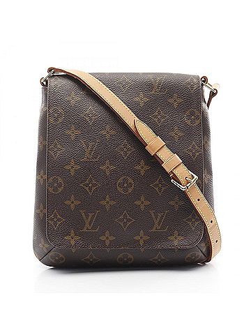 Louis Vuitton Brown Coated Canvas Leather Shoulder Bag (view 1)