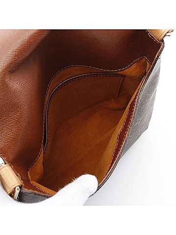 Louis Vuitton Brown Coated Canvas Leather Shoulder Bag (view 2)