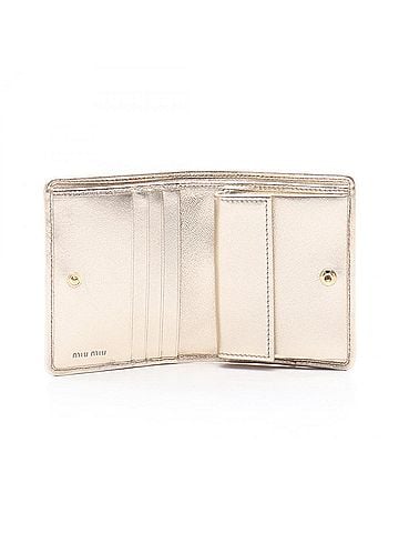 Miu Miu Gold Leather Wallet (Bi-Fold) (view 2)