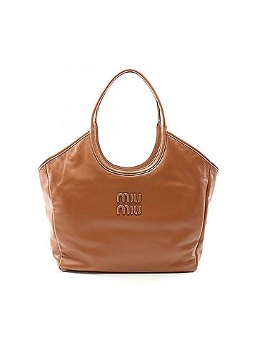 Miu Miu Brown Leather Tote Bag (view 1)