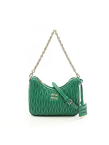 Miu Miu Green Leather Shoulder Bag (view 1)