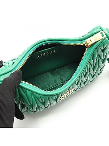 Miu Miu Green Leather Shoulder Bag (view 2)