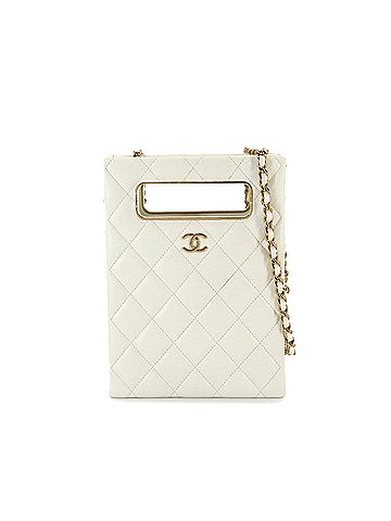Chanel White Grained Calfskin Shoulder Bag (view 1)