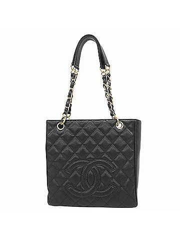 Chanel Black Grained Calfskin Tote Bag (view 1)