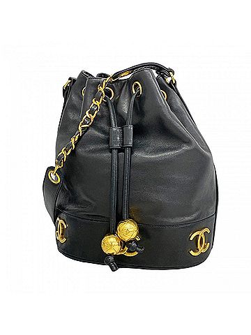 Chanel Black Leather Shoulder Bag (view 1)