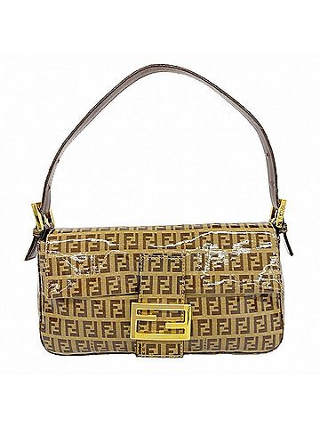 Fendi Brown Coated Canvas Handbag (view 1)