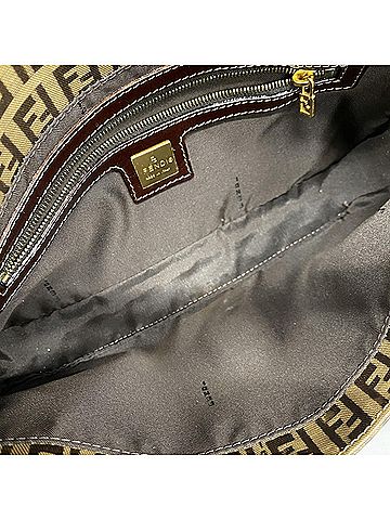 Fendi Brown Coated Canvas Handbag (view 2)