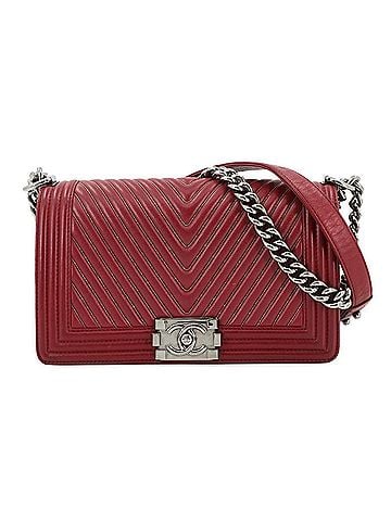 Chanel Red Color Leather Shoulder Bag (view 1)