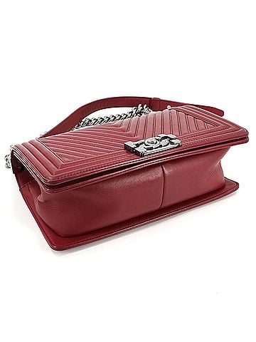Chanel Red Color Leather Shoulder Bag (view 2)