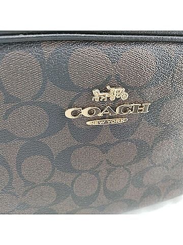 Coach Brown Canvas Leather Shoulder Bag (view 2)