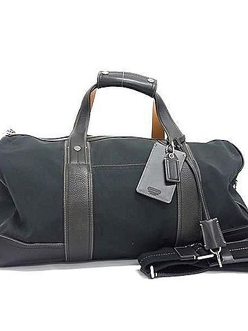 Coach Black Nylon Leather Boston Bag Handbag Tote Bag (view 1)