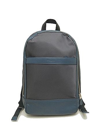 Coach Blue Gray Nylon Leather Backpack (view 1)