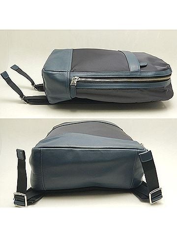 Coach Blue Gray Nylon Leather Backpack (view 2)