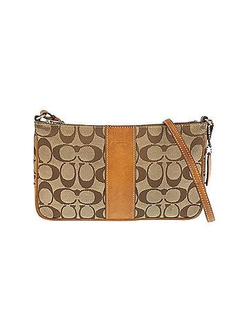 Coach Beige Camel Canvas Leather Shoulder Bag (view 1)