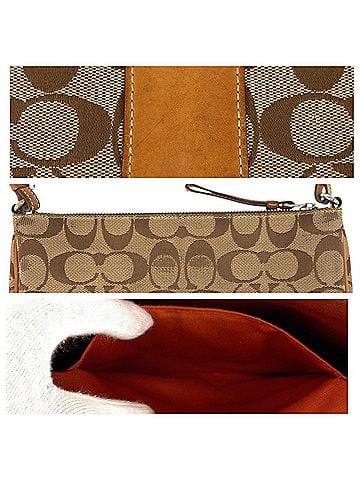 Coach Beige Camel Canvas Leather Shoulder Bag (view 2)