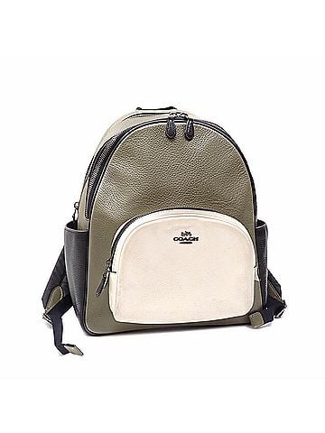 Coach Khaki White Leather Backpack (view 1)