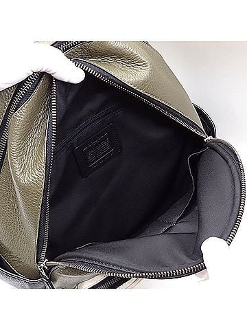 Coach Khaki White Leather Backpack (view 2)