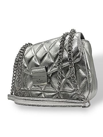 Kate Spade New York Metallic Silver Leather Shoulder Bag (view 1)