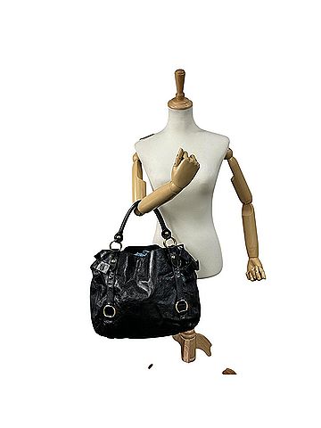 Miu Miu Black Leather Tote Bag (view 2)