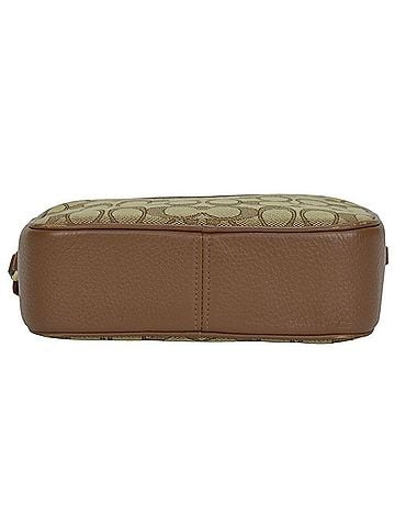Coach Bordeaux Brown Canvas Leather Pochette Shoulder Bag (view 2)