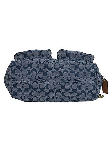 Coach Navy Canvas Leather Shoulder Bag (view 2)