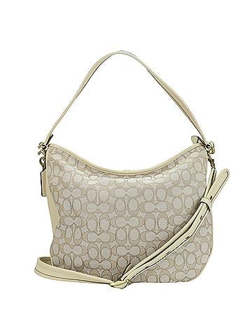 Coach Beige Ivory Canvas Leather Shoulder Bag (view 1)