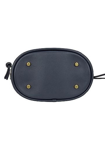 Coach Gray Navy Canvas Leather Shoulder Bag (view 2)