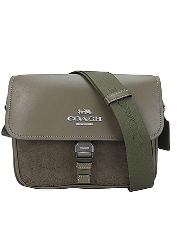 Coach Khaki Leather Canvas Shoulder Bag (view 1)