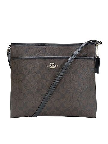 Coach Black Dark Brown Pvc Leather Shoulder Bag (view 1)