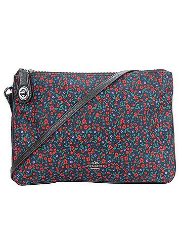 Coach Black Multi-Color Nylon Leather Shoulder Bag (view 1)