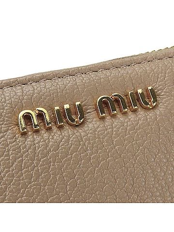 Miu Miu Pink Beige Leather Long Wallet (Bi-Fold) (view 2)