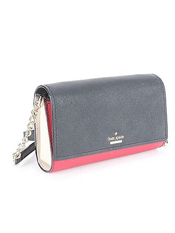 Kate Spade New York Black Red Color Leather Chain/Shoulder Wallet (view 2)