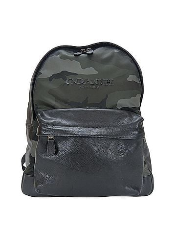 Coach Black Camouflage Green Nylon Leather Backpack (view 1)